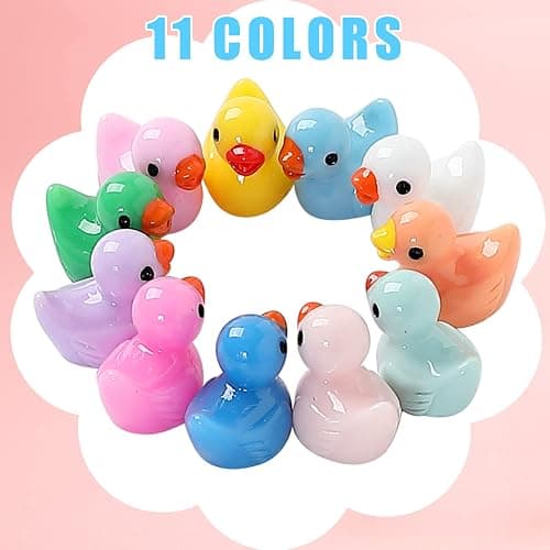 LOUHUA 220 Pcs Mini Resin Ducks Bulk, Colorful Tiny Duck Figurines for Miniature Dollhouse Decor, Fairy Garden, Aquarium Landscape, DIY Crafts, Party Favors, Hide & Seek Game, Classroom Activities thumbnail 4