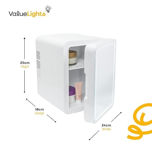 ValueLights | Mini Beauty Fridge with LED Mirror, 4L Portable Cosmetic Refrigerator, Dimmable LED Lights, Small Cooler for Skincare | Beauty & Wellness, Home Décor & Improvement Essential thumbnail 4
