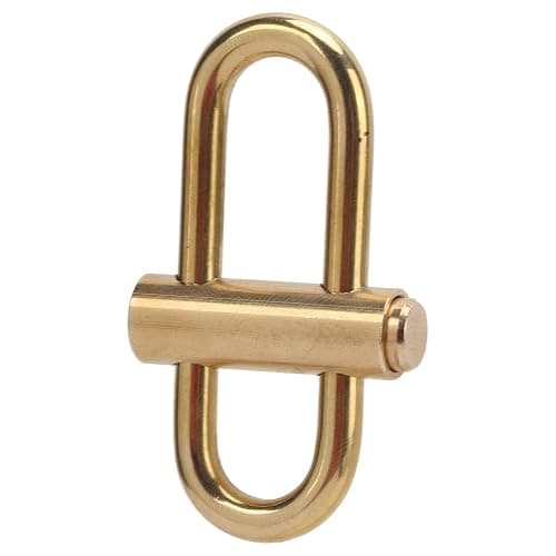 SNOQ Brass Lock Clip Key Holder, Slide Locking Carabiner Oval Durable Wear Resistant Elegant for Hiking, SNOQrBOOiS6 - Image 1