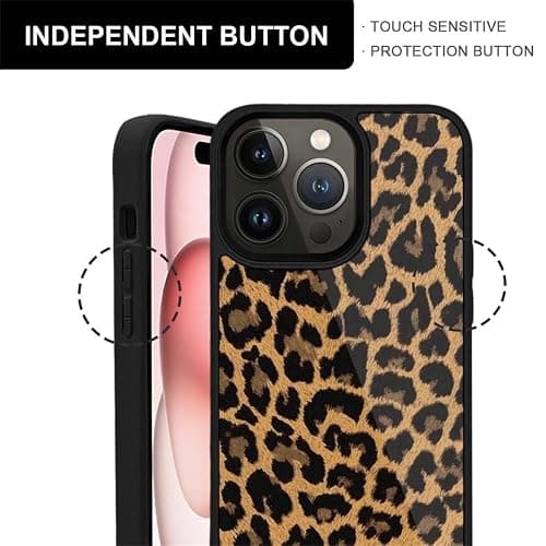 Kapadiy Compatible with iPhone 13 Pro Case,Leopard So Cool for Woman Men Full Body Protective Cover Shockproof Slim Dopamine Designed Case for iPhone 13 Pro 6.1 in -Black thumbnail 3