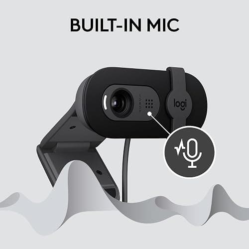 Logitech Brio 101 Full HD 1080p Webcam for Meetings, Streaming, Desktop, Laptop, PC - Built-in Mic, Shutter, Works with Zoom, Microsoft Teams, Nintendo Switch 2’s New GameChat Mode, USB-A,-Black thumbnail 5