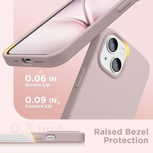 GolbinBox Magnetic for iPhone 13 Case & iPhone 14 Case, Compatible with MagSafe, [Soft Anti-Scratch Microfiber Lining], Slim Liquid Silicone Shockproof Protective Phone Case 6.1 inch, Light Taro thumbnail 6