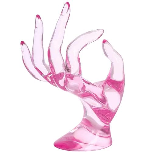 Maxsirui Hand Form Ring Holder Jewelry Display Organization Rack Bracelet Ring Watch Stand Support Aesthetic Y2k Room Decor (Pink) thumbnail 4