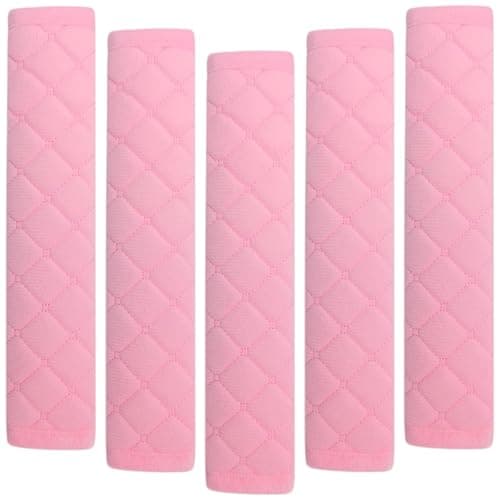tecooller Car Seat Belt Cover Pad, 5 Pack, Seatbelt Covers for Car Accessories, Soft Material, Car Seat Strap Pads, Pink 10.63 inches, Applicable for All Vehicles, Comfort for Neck Shoulders (5-Pink) - Image 1