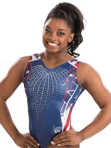 GK Simone Biles Patriotic Performance Gymnastics Leotard for Girls, Juniors, and Women thumbnail 2