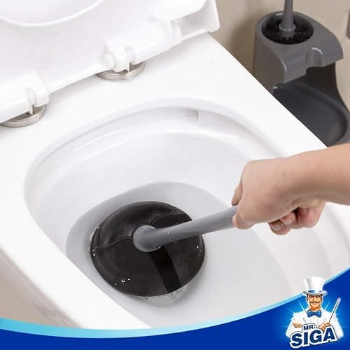 MR.SIGA Toilet Plunger and Bowl Brush Combo for Bathroom Cleaning, Gray, 2 Sets thumbnail 5