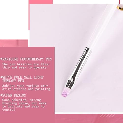 Eteamcan Nail Art Palette, Resin Nail Color Mixing Palette with Brush, DIY Manicure Tools (White) thumbnail 5