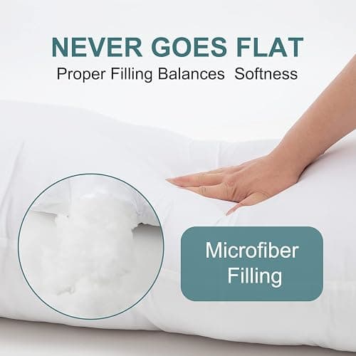 DOWNCOOL Large Body Pillow Insert- Breathable Full Body Pillow for Side Sleeper - Soft Long Bed Pillow for Adults - 20 x 54 inch thumbnail 4