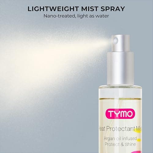 TYMO Heat Protectant Spray for Hair with Argan Oil for Styling Tools, Heat Protection Spray to Smooth & Hydrate, Natural Clean Formulation, Multi-benefit Treatment, Lightweight for All Hair Types thumbnail 6