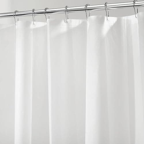iDesign PEVA Plastic Shower Curtain Liner, Mold and Mildew Resistant Plastic Shower Curtain for use Alone or with Fabric Curtain, 72 x 72 Inches, Frost - Image 1