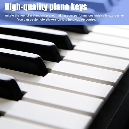 61 Key Keyboard Piano, Portable Electronic Keyboard Piano for Beginners with Speakers, Microphone, Sheet Music Stand, 100 Voices, 100 Rhythms, Digital Music Keyboard for Teen - 1 thumbnail 6