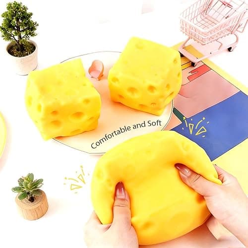 Yellow Cheese Squeeze Toy, 2026 New Soft Novelty Toy, Rebounding Sensory, Squishy Cheeses, Soft Novelty Rebounding Fidget Toy for Party, Stress Balls for Adults thumbnail 2