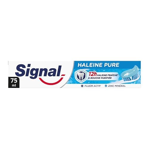 Signal - Dentifrice Haleine Pure - 12h d'haleine fraiche - Bouche purifiée - 95% d'ingrédients d'origine Naturelle - 75ml - Image 1