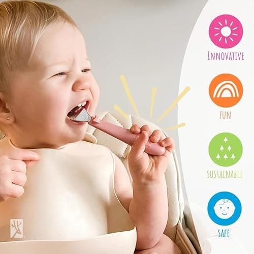 Elk and Friends Kids Silverware with Silicone Handle | Childrens Safe Flatware | Toddler Utensils | Baby Spoons + Forks | Stainless Steel Cutlery thumbnail 7