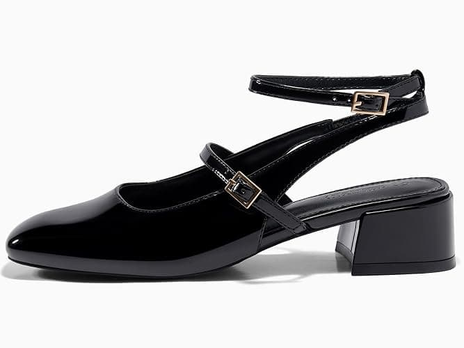 Coutgo Womens Mary Jane Chunky Low Heels thumbnail 6