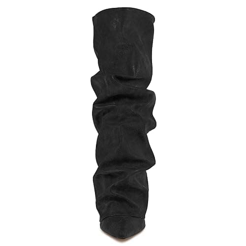 Roimaash Chunky High Heels Fold Over Boots For Women thumbnail 3