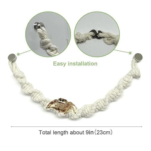 2 Pack Jumping Spider Rope Bridge Swings, Natural Cotton Rope Handmade Magnetic Mounting Jumping Spider Accessories for Medium Jumping Spider Enclosure thumbnail 3