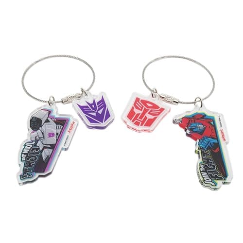 YOLOPARK Transformers G1 Keychain Set - Optimus Prime & Megatron - Classic Metal Collectible (6.6x3.4cm, 2-Pack) - Image 1
