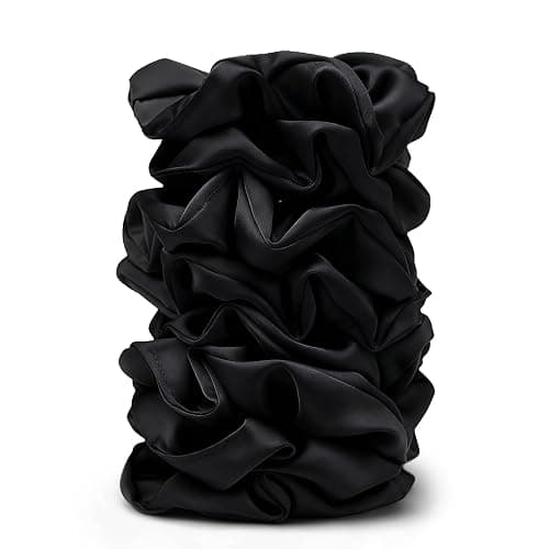 Satin Scrunchies for Women – 8PCS Black Silk Hair Ties – No Crease, Frizz-Free, Gentle Elastic Hair Bands for Thick & Thin Hair, Soft & Stylish Hair Accessories Gifts - Image 1