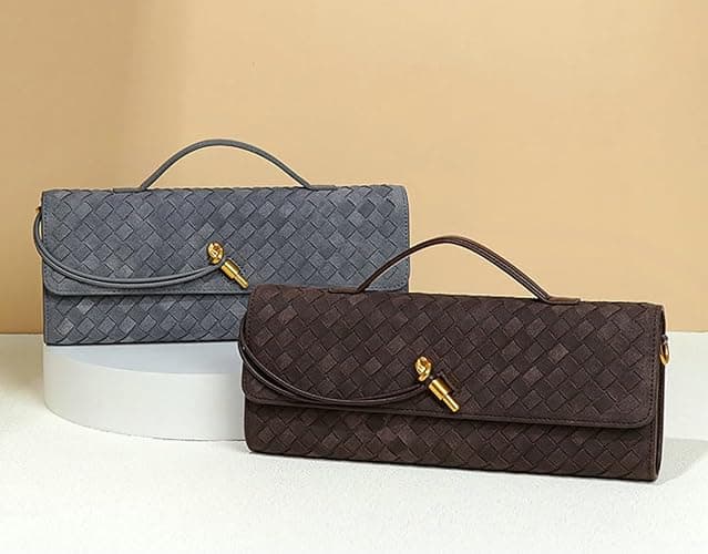 Upbull Trendy Woven Evening Clutch Purses Women Underarm Shoulder Handbag Cute Satchels Crossbody Purse PU Leather Wallet thumbnail 7