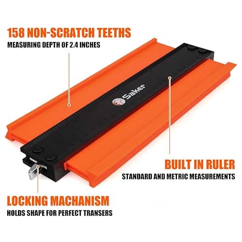 Saker Contour Gauge (10 Inch) Profile Tool with Adjustable Lock,Christmas Gifts for Men Women Dad Boyfriend Husband-Precisely Copy Irregular Shape Duplicator-Cool Gadgets for Woodworking Tool Tracing thumbnail 7