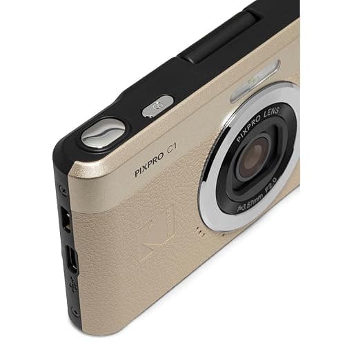 Kodak PIXPRO C1 Friendly Zoom Digital Camera - 13MP Compact Point and Shoot with 2.8” 180° Tilt LCD Flip Screen, Retro Vintage Design with 4X Zoom and 1080P Full HD Video for Travel, Vlogging, Tan thumbnail 7