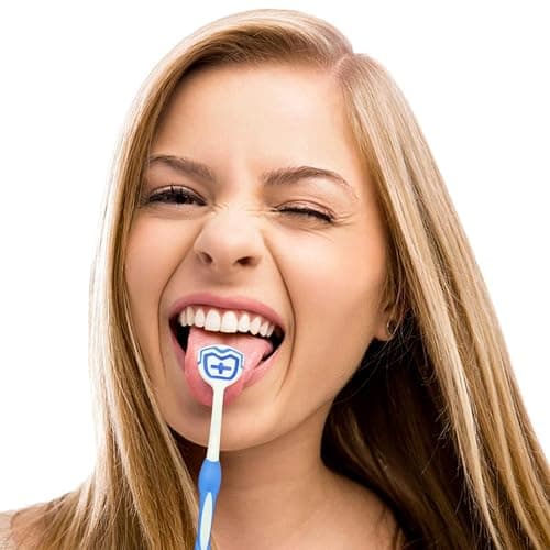 Tongue Brush, Tongue Scraper, Tongue Cleaner, Tongue Scraper Brush, Tongue Cleaner Brush, Tongue Brushes Helps Fight Bad Breath, 3 Tongue Scrapers, 3 Pack (Blue & Green & Red) thumbnail 3