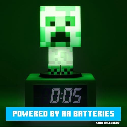 Paladone Minecraft Creeper Alarm Clock - Officially Licensed, in-Game Music & Night Light for Kids & Tweens, Gaming Room Accessory thumbnail 6