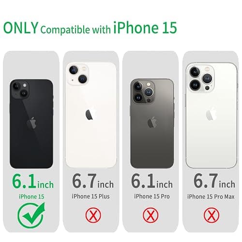 JJGoo Compatiable with iPhone 15 Case Clear, Transparent Shockproof Phone Case, Slim Anti-Scratch Hard PC Back Protective Cover Bumper, Clear thumbnail 2