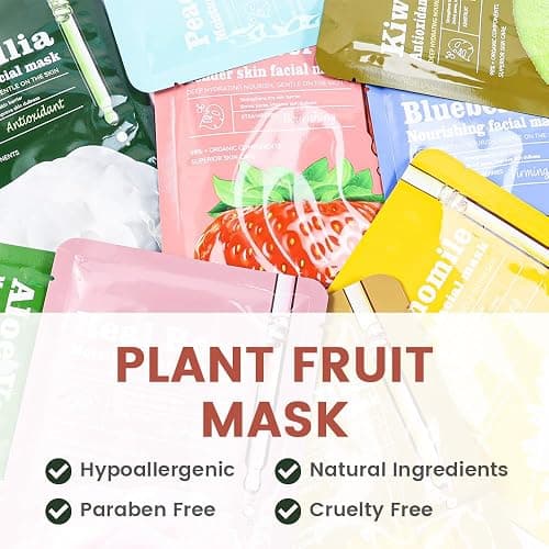 8 Pack Strawberry Face Mask,Pink Face Masks Spa Day kit Supplies for Teens Girls Women,Sheet Facial Mask Skincare for Kids Gifts Set,Hydrate Nourish Soothe for All Skin Types,Spa Party Favors - 8Pcs-Strawberry thumbnail 2