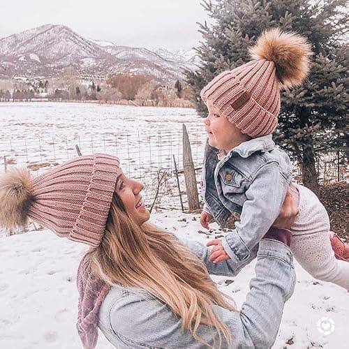 FURTALK Womens Winter Beanie Hat Satin Lined Faux Fur Pom Pom Beanies Hat for Women Winter Warm Knit Hats thumbnail 7