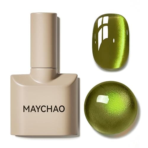 MAYCHAO 15ML Cat Eye Gel Nail Polish 1Pc Aurora Green Gel Polish with Magnet Soak off Holographic Magnetic Nail Polish for Nail Art Manicure Salon DIY at Home, 0.5 OZ thumbnail 8