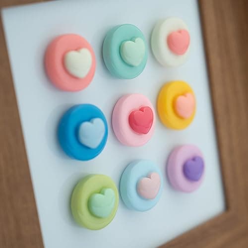 ⭐️ SUNURS 16/9-Piece Glossy Cute Macaron Love Heart Magnet Set - for Whiteboard, Locker, Kitchen & Office, Colorful Strong Decorative Magnetic Decals (Multi-Color, Multi-Pack) thumbnail 5