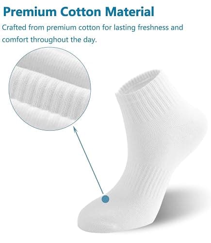 Irisbear Ankle Socks for Women, Cotton Gym Socks Thin Running Socks 5 Pairs thumbnail 3