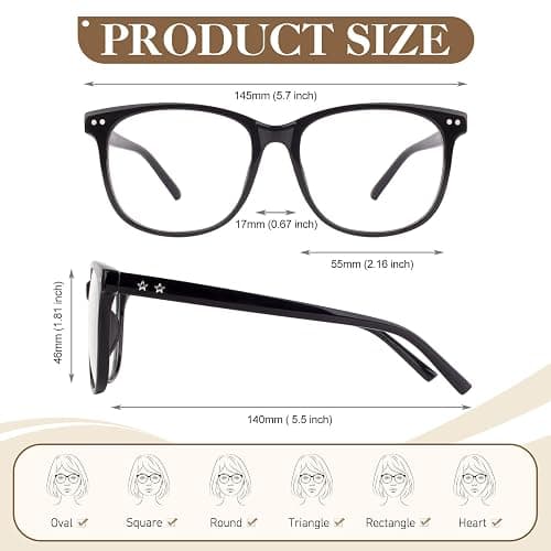 CGID Fake Glasses Clear Lens Non-Prescription Retro Oversized Frame UV400 Protection Men Women CN81 thumbnail 5