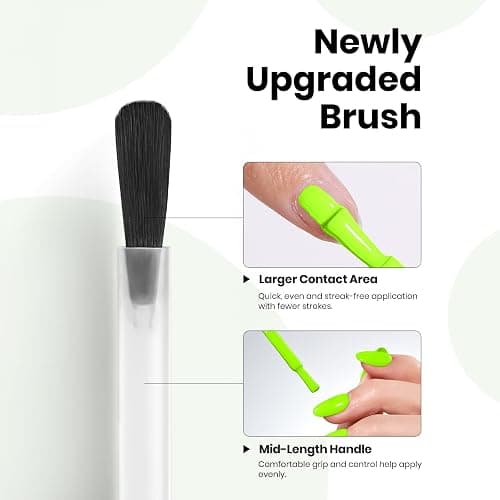 Beetles Neon Green Gel Nail Polish - NeonTide 15ML Full Size/0.51Fl Oz, Hema Free Neon Gel Nail Polish,Soak Off UV LED Lamp Summer Nails Art, Manicure Salon DIY Neon Nails thumbnail 6