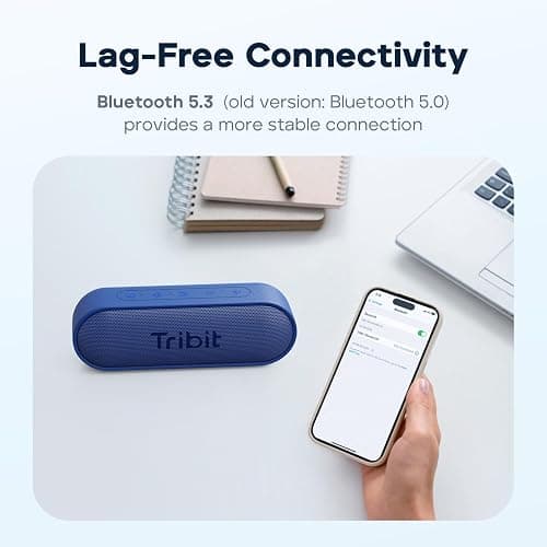 Tribit XSound Go Bluetooth Speaker, 16W Portable Wireless Speaker with Loud Sound, 24H Playtime, IPX7 Waterproof, Custom EQ, XBass, BT5.3, TWS Pairing, Type-C, Outdoor/Home/Travel/Beach/Shower (White) thumbnail 6