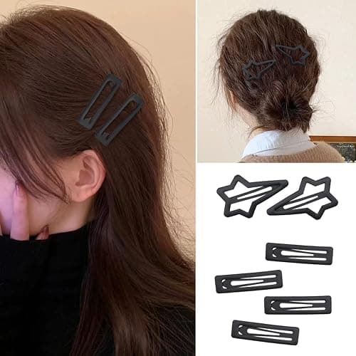 15PCS Metal Star Hair Clips for Women,no Slip Hair Clips Star Candy Color Black Hair pins for Women and Girls by Yerpkefey (black) thumbnail 7