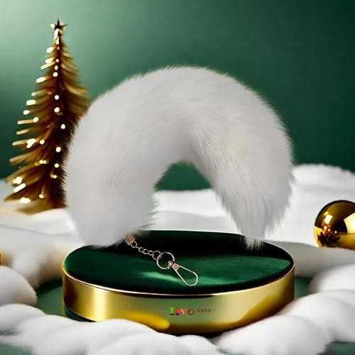 Iivos Fluffy Therian Fox Tail Keychain - Soft Plush Accessory for Cosplay, Ren Faire, and Everyday Use - Detailed Design thumbnail 4