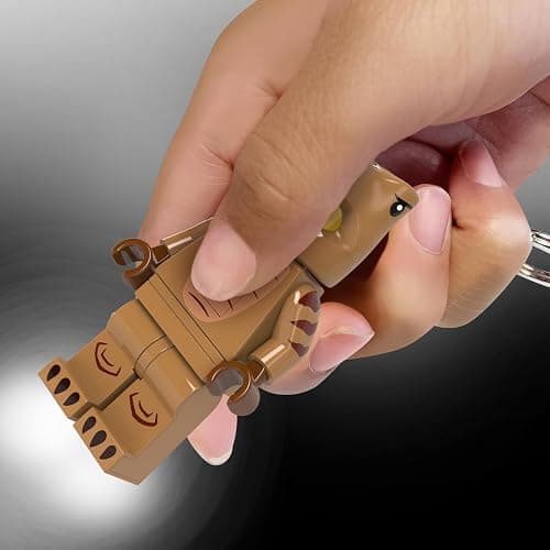Lego Minifigures Large 3 Inch Tall Figure Keychain Light - T-Rex Costume Fan (KE237H) thumbnail 4