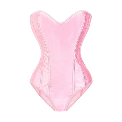 Womens Corset Bodysuit Lingerie Set with Bunny Ears Hair Band Exotic Bustiers Strapless Overbust Shapewear thumbnail 2