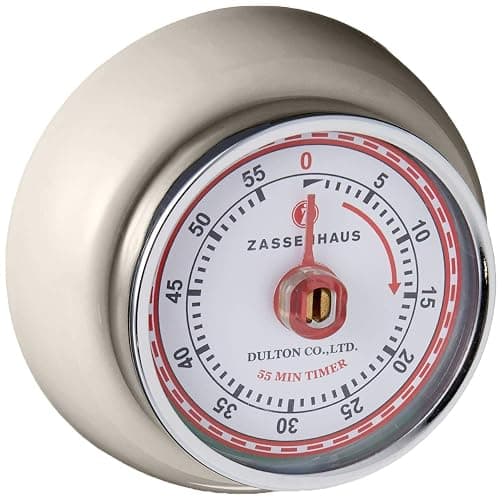 Zassenhaus Magnetic Retro Kitchen Timer, Classic Mechanical Cooking Timer (Cream) - Image 1