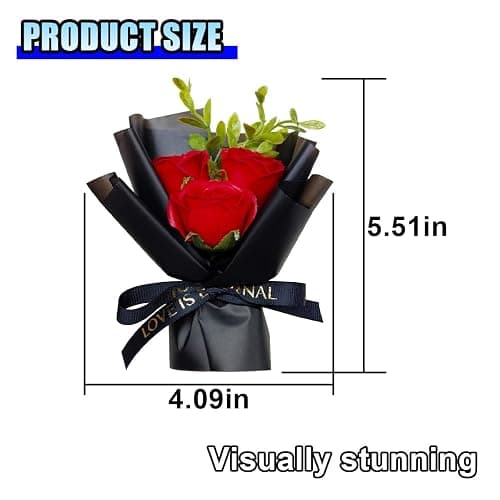 Mini Bouquet Car Air Vent Clip, Cute Rose Air Conditioner Decoration Clip, Car Air Freshener, Dried Flower Fragrance Diffuser Air Outlet Clip, Car Interior Aesthetic Accessories (Red) thumbnail 2