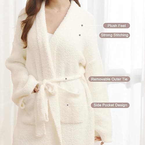 bearberry Cozy Robe Lightweight Soft Plush Bathrobe with Pockets for Women thumbnail 2