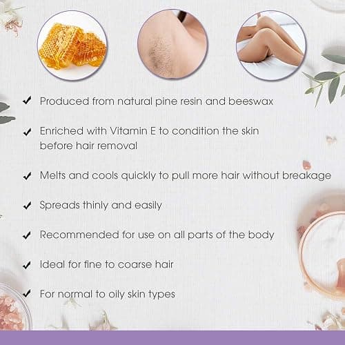 Satin Smooth Honey Wax with Vitamin E, Hair Removal Wax for Sensitive Skin, Full Body Waxing, Ideal for Coarse and Medium Hair, 14oz thumbnail 4