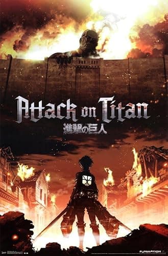 Trends International Attack on Titan - Fire Wall Poster, 22.375" x 34", Unframed Version - Image 1