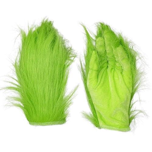 Saoniang Christmas Cosplay Gloves, Santa Gloves Christmas Costume Gloves, Green thumbnail 3