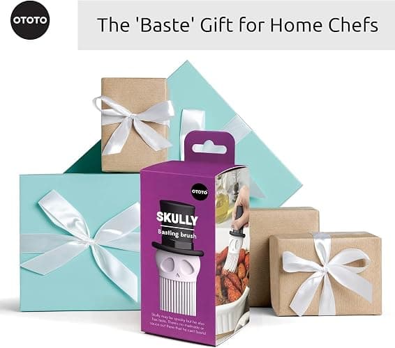 OTOTO Skully Basting Brush - Food Basting Brush for Cooking, Halloween Gifts, Gothic Kitchen Brush, Spooky Gifts, Skull Kitchen Accessories thumbnail 6