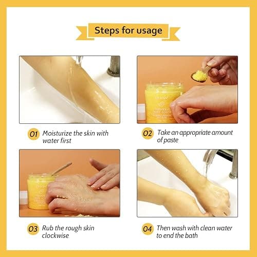 Liyalan Turmeric Body Scrub Moisturizing and Exfoliating Body, Face, Hand, Foot Scrub,Nourishes Skin,Deep Cleansing 7.8oz thumbnail 4