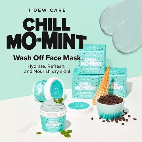 I DEW CARE Wash Off Face Mask - Chill Mo-Mint | Soothing Mask with Peppermint Leaf Extract, Korean Face Mask Skin Care for Face, 3.38 Oz thumbnail 2